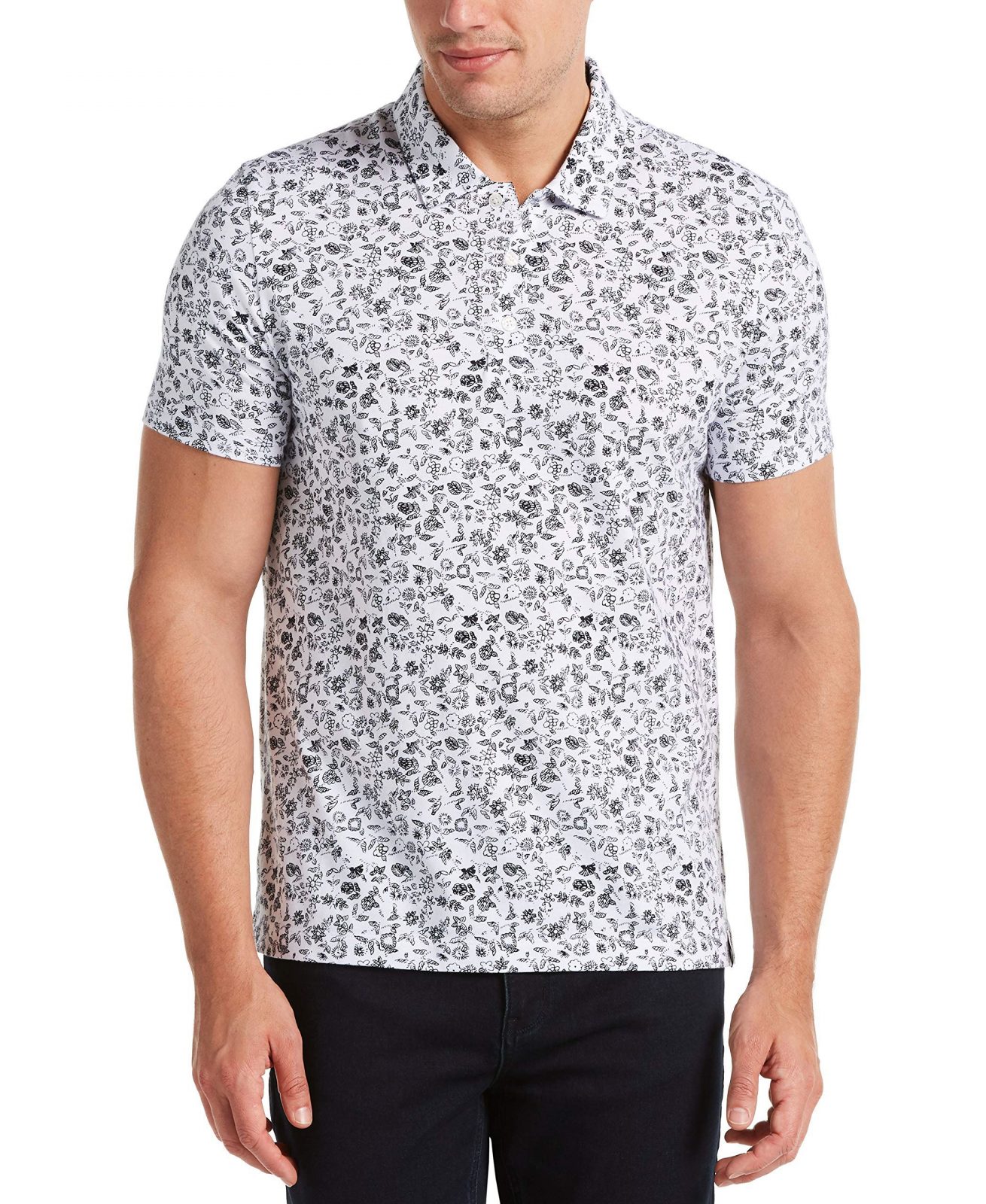 Hình Áo thun nam polo Pima Cotton PE-P06 Floral Print Polo