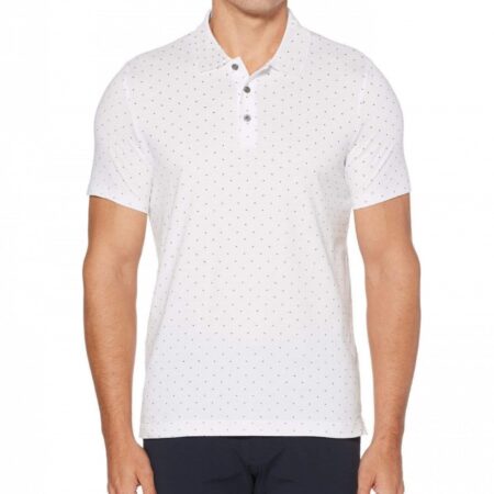 Hình Áo thun nam polo Pima Cotton PE-P11 Micro Print Polo White