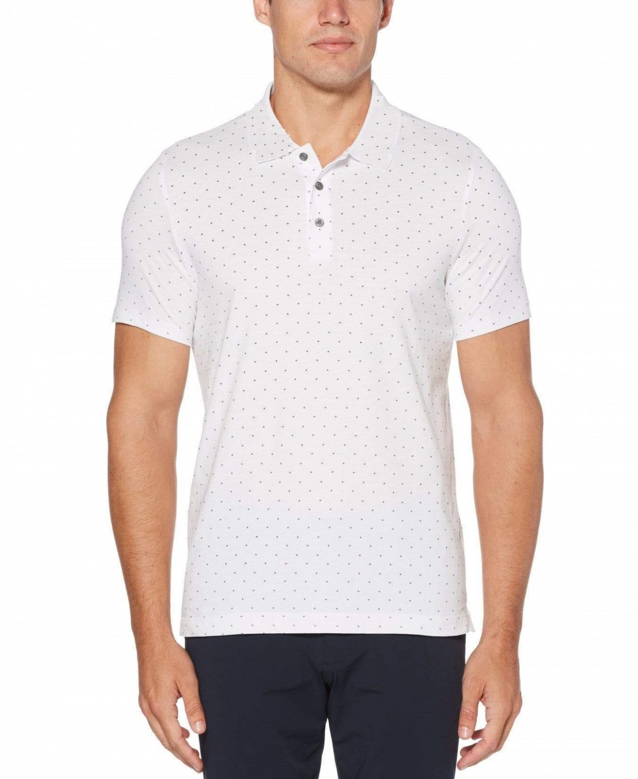 Hình Áo thun nam polo Pima Cotton PE-P11 Micro Print Polo White