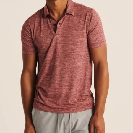 Hình Áo thun polo Abercrombie AF-P133 Air Knit Polo heather red