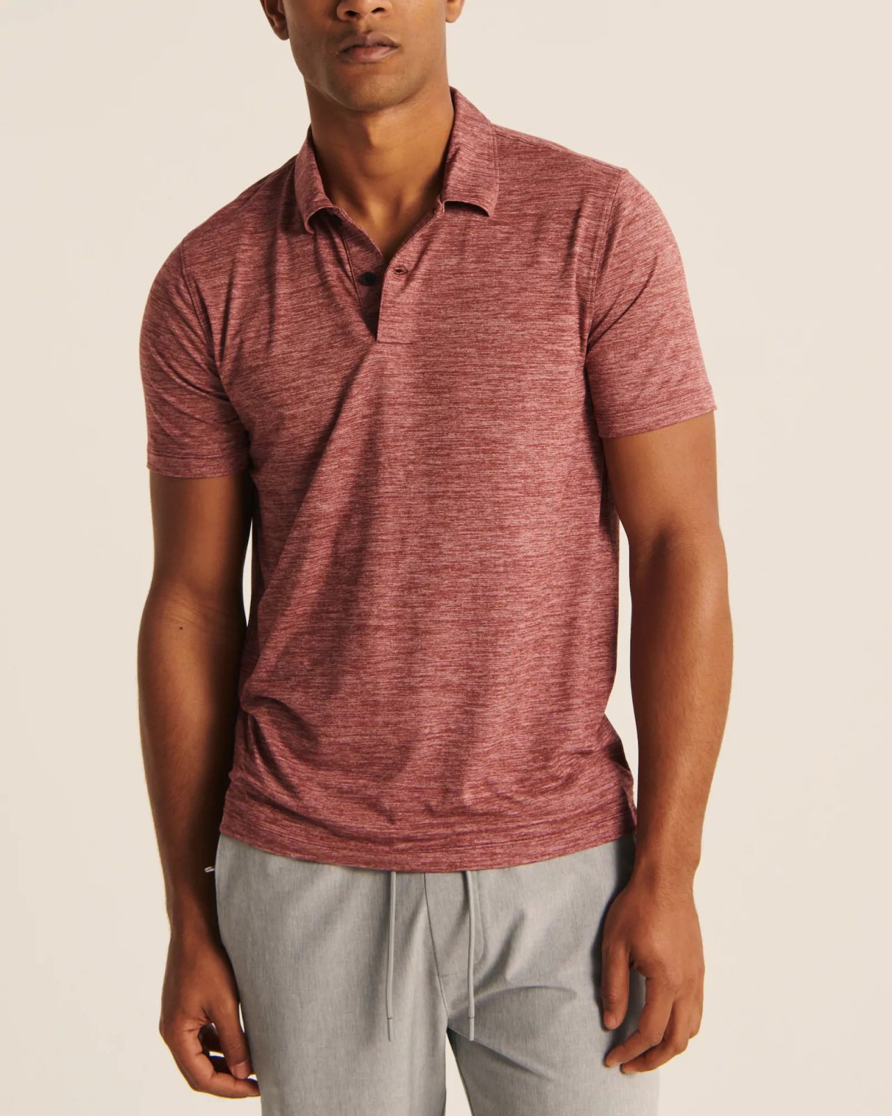 Hình Áo thun polo Abercrombie AF-P133 Air Knit Polo heather red