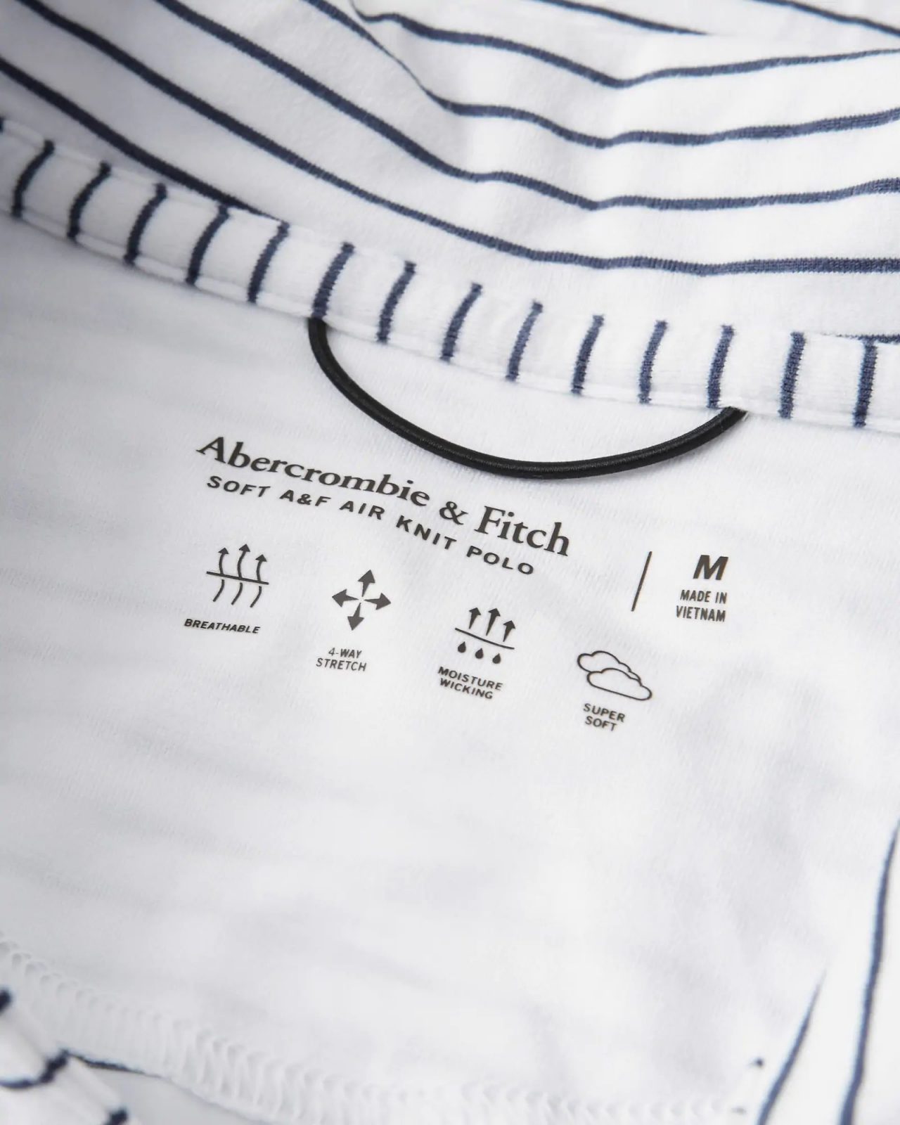 Hình Áo thun polo Abercrombie AF-P134 Air Knit Polo navy blue stripe