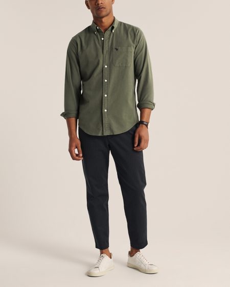 Hình Áo sơ mi nam Abercrombie AF-US-SM120 Oxford Button-Up Shirt