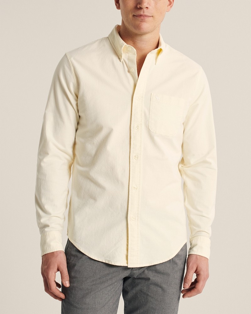 Áo Sơ Mi Nam Tay Dài Trơn Oxford Form Fitted  10F20SHL028