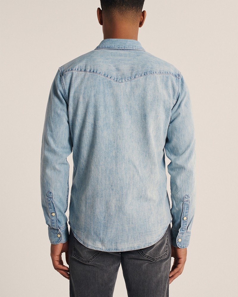Hình Áo sơ mi nam Abercrombie AF-US-SM124 Long-Sleeve Denim Shirt