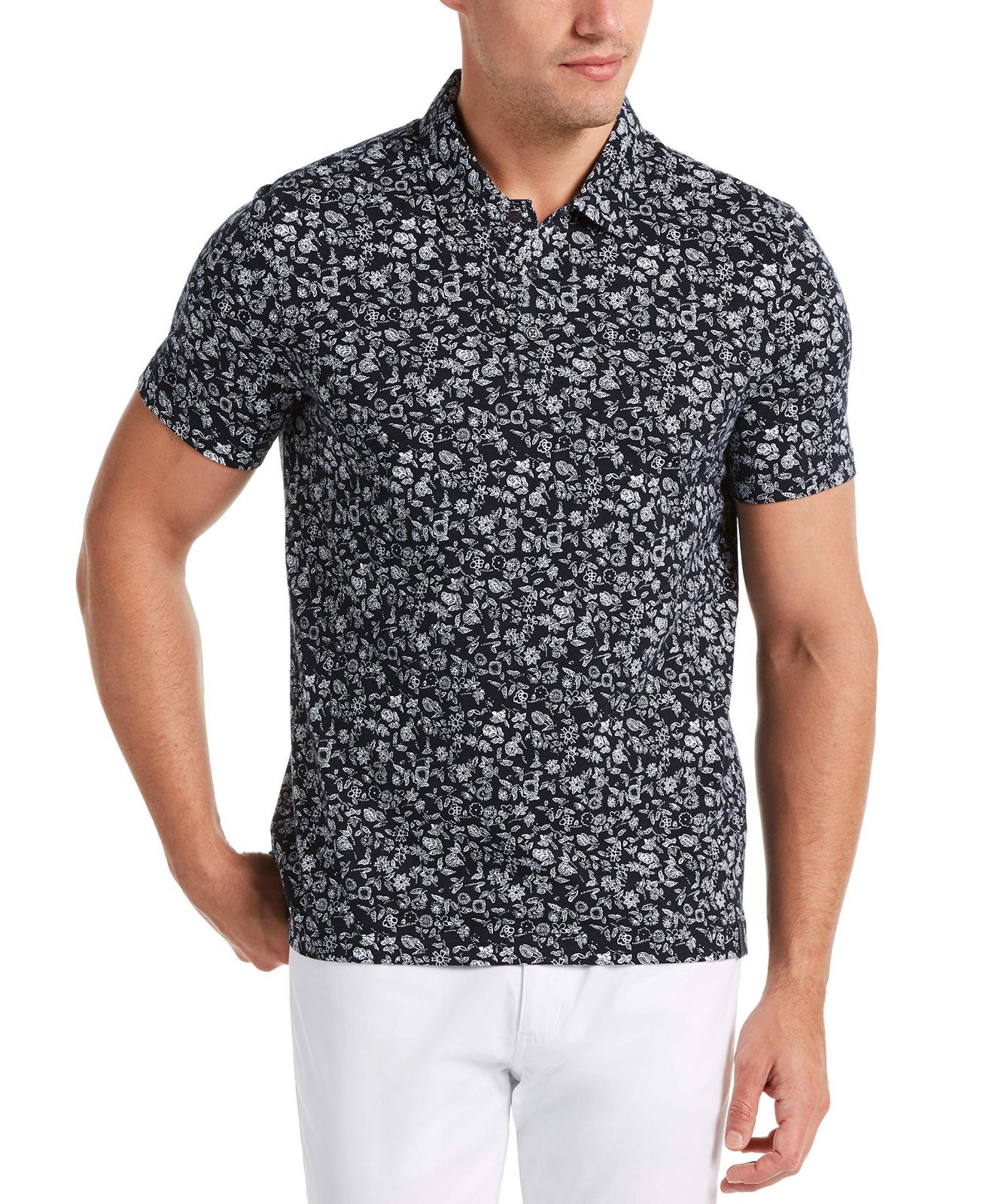 Hình Áo thun nam polo Pima Cotton PE-P05 Floral Print Polo