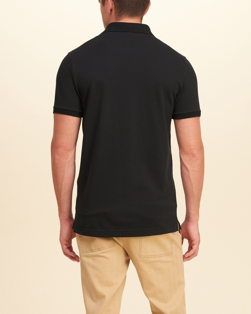 Hình Áo thun nam Hollister HCO-P247 Stretch Pique Polo Black