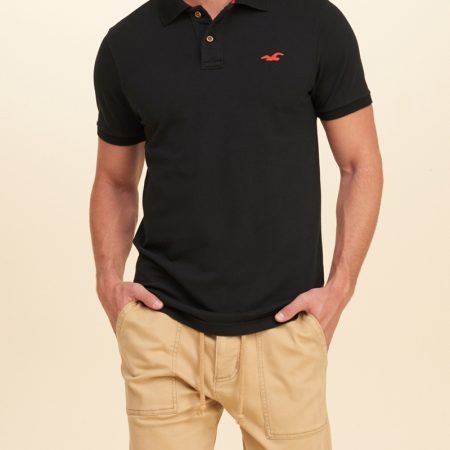 Hình Áo thun nam Hollister HCO-P247 Stretch Pique Polo Black