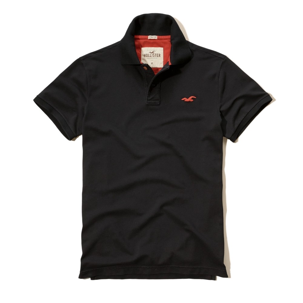 Hình Áo thun nam Hollister HCO-P247 Stretch Pique Polo Black