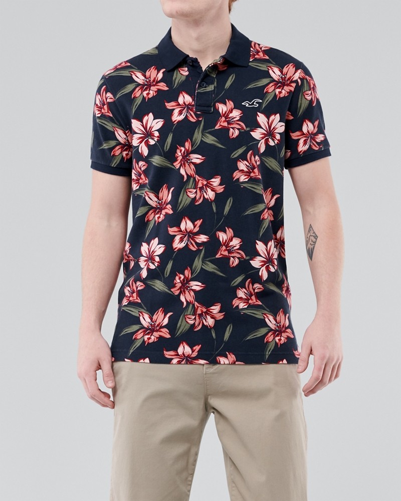 Hình Áo thun nam Hollister HCO-P249 Stretch Floral Polo