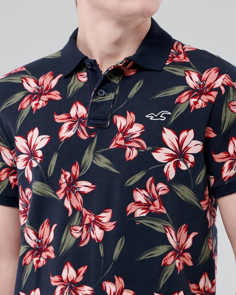 Hình Áo thun nam Hollister HCO-P249 Stretch Floral Polo