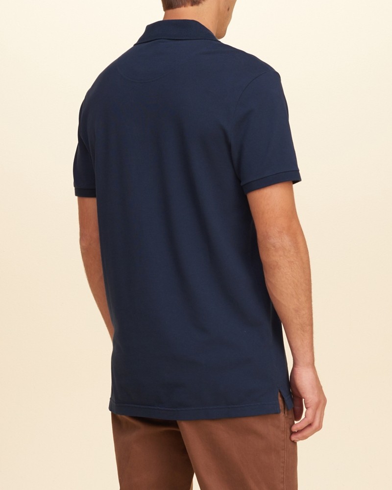 Hình Áo thun nam Hollister HCO-P252 Stretch Pique Icon Polo Blue