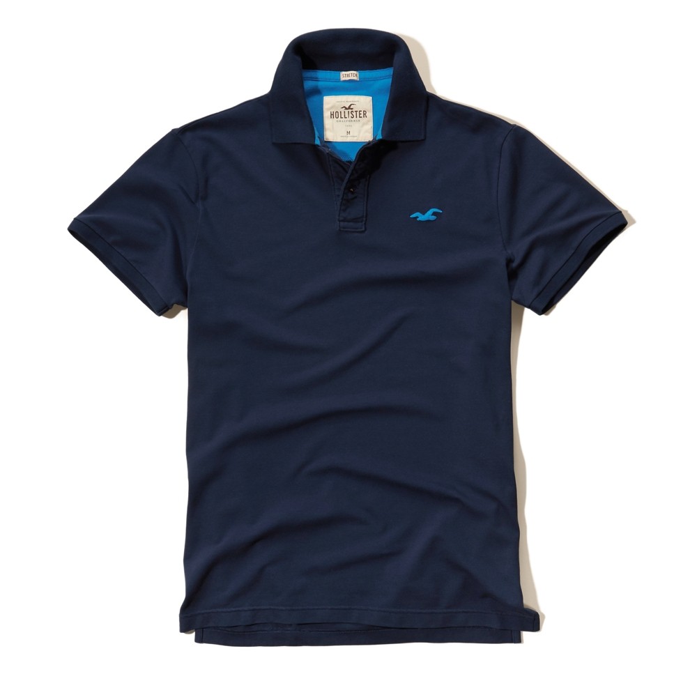 Hình Áo thun nam Hollister HCO-P252 Stretch Pique Icon Polo Blue