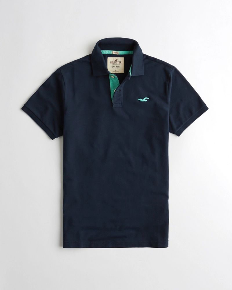 Hình Áo thun nam Hollister HCO-P253 Stretch Icon Polo Navy