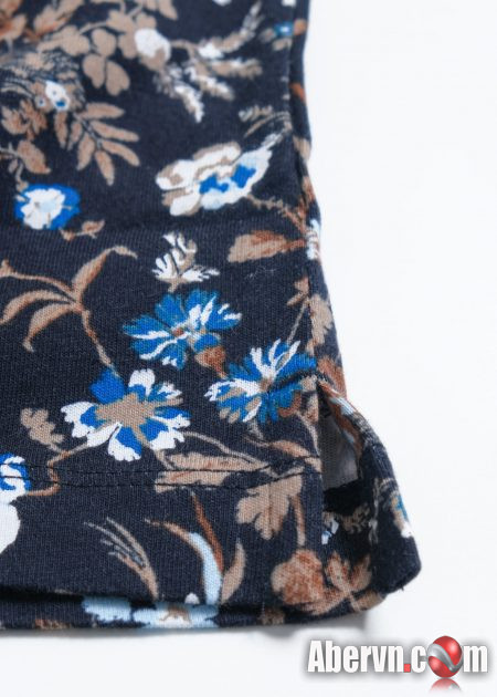 Hình Áo thun nam polo Pima Cotton PE-P01 Floral Print Polo Black