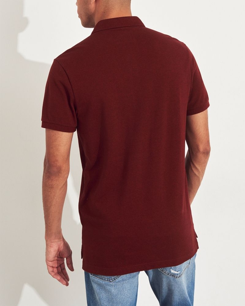 Hình Áo thun nam Hollister HCO-P245 Stretch Shrunken Collar polo heather burgundy