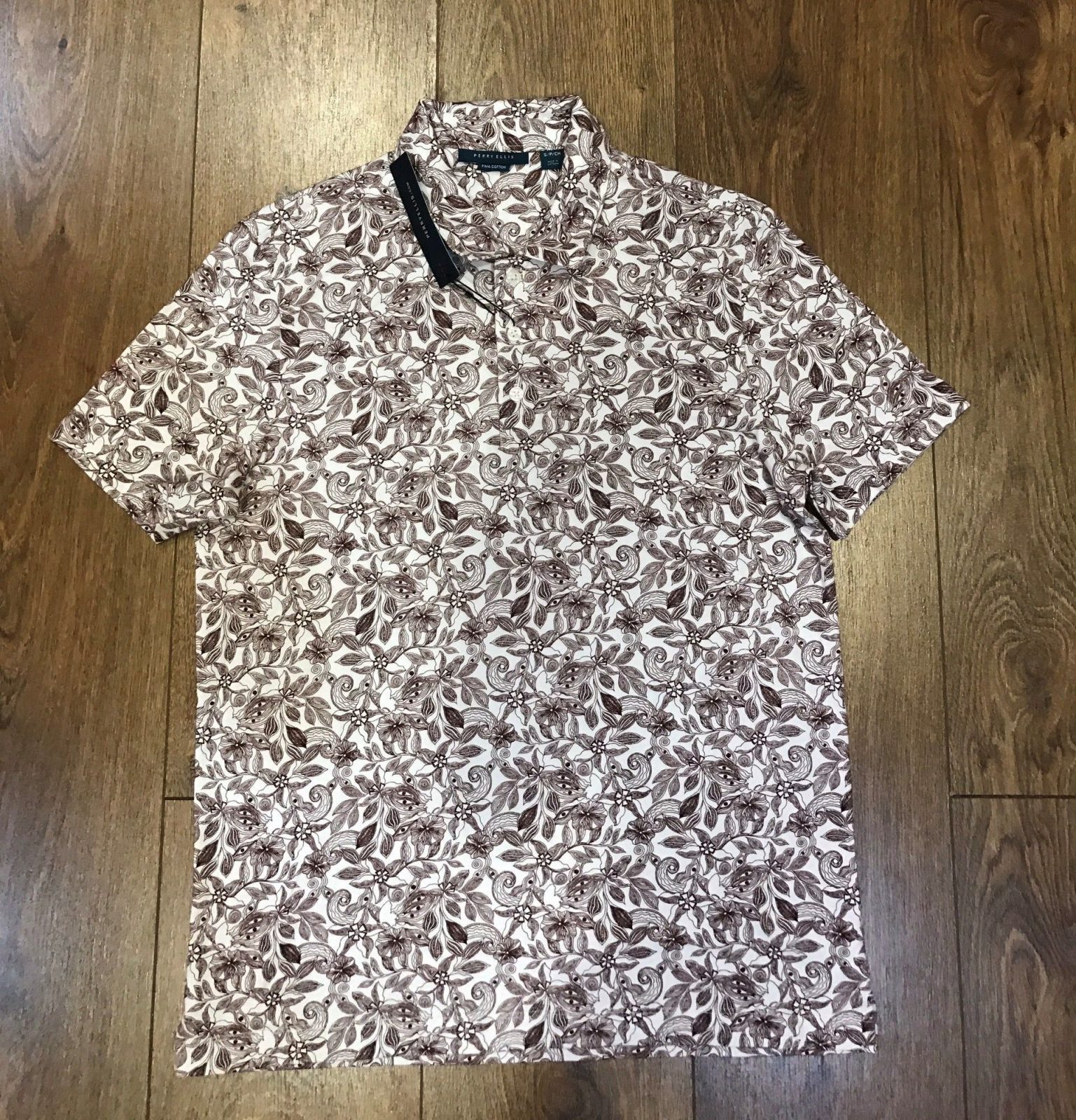 Hình Áo thun nam polo Pima Cotton PE-P07 Floral Pattern Polo