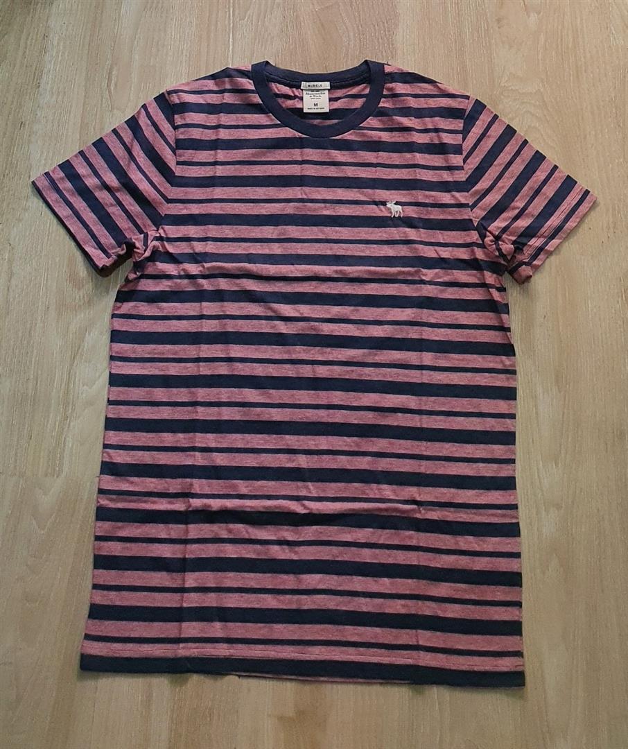 Hình Áo thun nam Abercrombie & Fitch AF-T137 STRIPE TEE Red