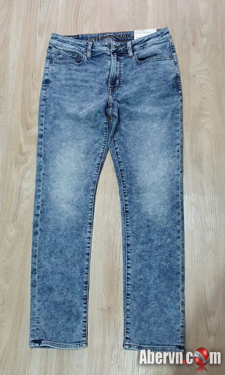 Quần jeans nam American Eagle AE-J02 Acid light Washed Slim Fit denim - Ảnh 5