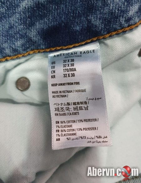 Quần jeans nam American Eagle AE-J02 Acid light Washed Slim Fit denim - Ảnh 3