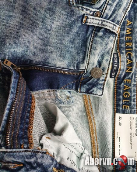 Quần jeans nam American Eagle AE-J02 Acid light Washed Slim Fit denim - Ảnh 2
