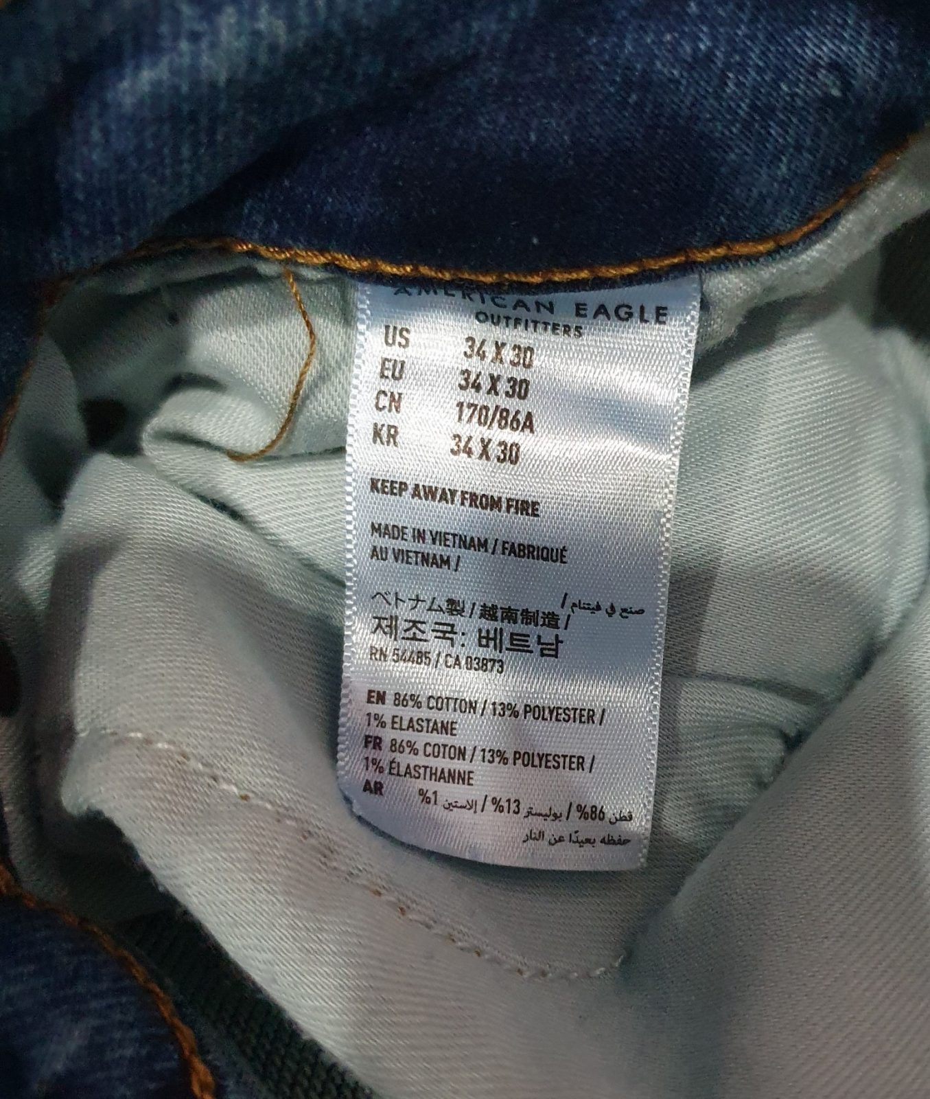 Quần jeans nam American Eagle AE-J03 medium wash skinny fit denim - Ảnh 3