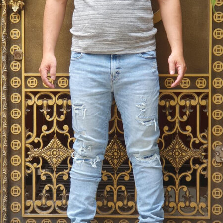 Quần jeans nam American Eagle AE-J05 Ripped Athletic Skinny light denim