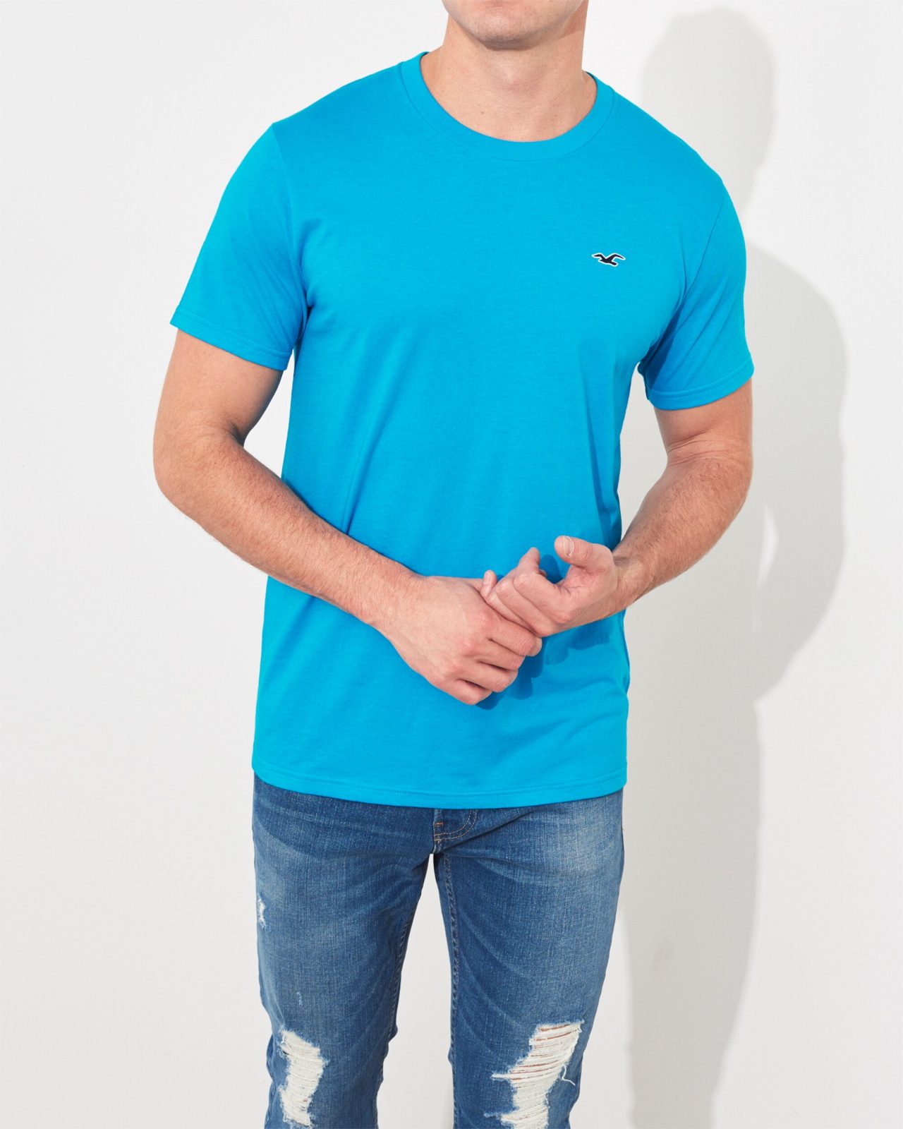 Áo thun nam Hollister HCO-T186 Must-Have Crewneck Tee Blue - Ảnh 2
