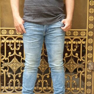 Quần jeans nam American Eagle AE-J09 light wash slim fit denim image