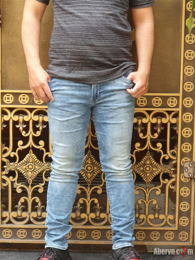 Quần jeans nam American Eagle AE-J09 light wash slim fit denim image