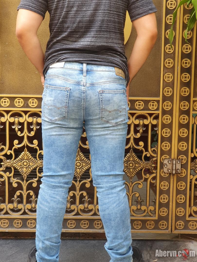 Quần jeans nam American Eagle AE-J09 light wash slim fit denim image