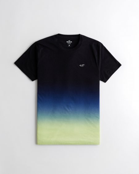 Áo thun nam Hollister HCO-T189 Crewneck T-Shirt Black Blue Green Ombre
