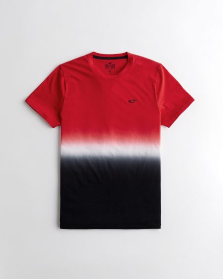 Áo thun nam Hollister HCO-T200 Crewneck T-Shirt Red White Black Ombre