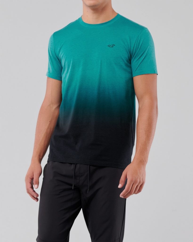 Áo thun nam Hollister HCO-T206 Crewneck T-Shirt Green Black Ombre