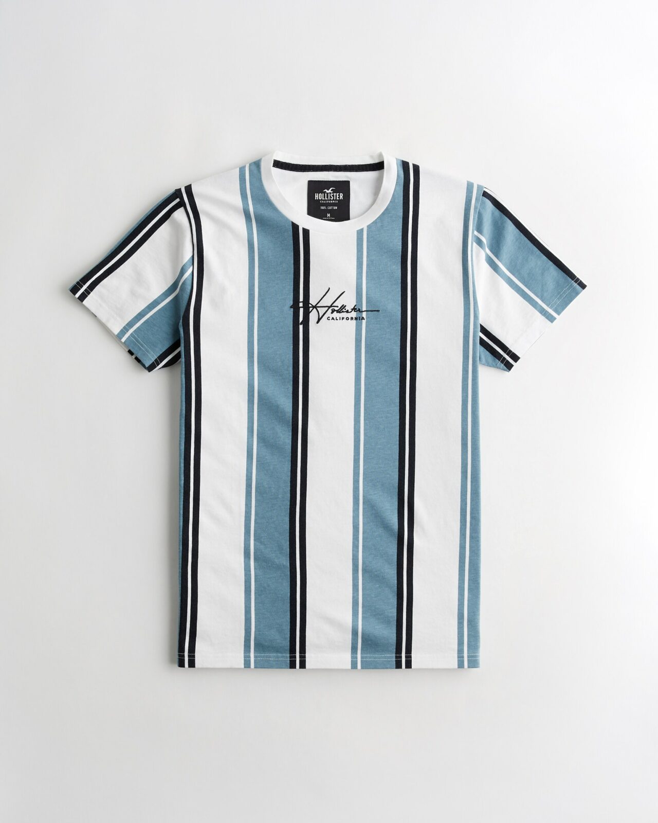 Áo thun nam Hollister HCO-T216 Striped Light Blue Crewneck T-Shirt