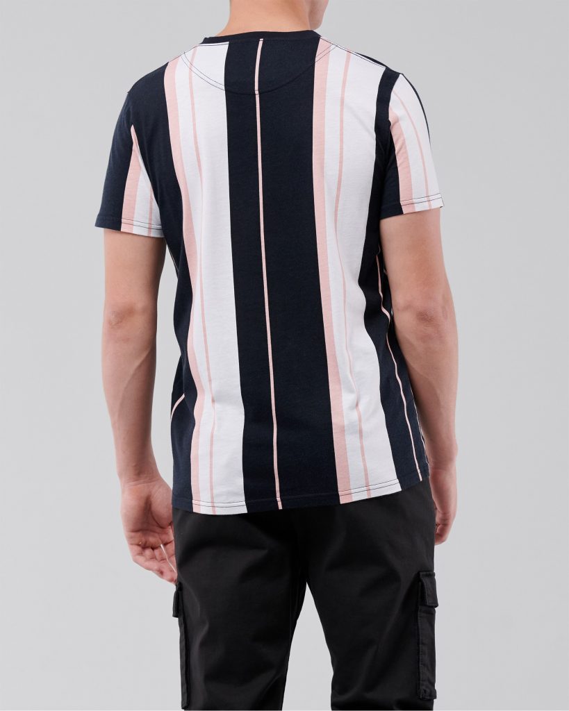 Áo thun nam Hollister HCO-T220 Striped Black Crewneck T-Shirt