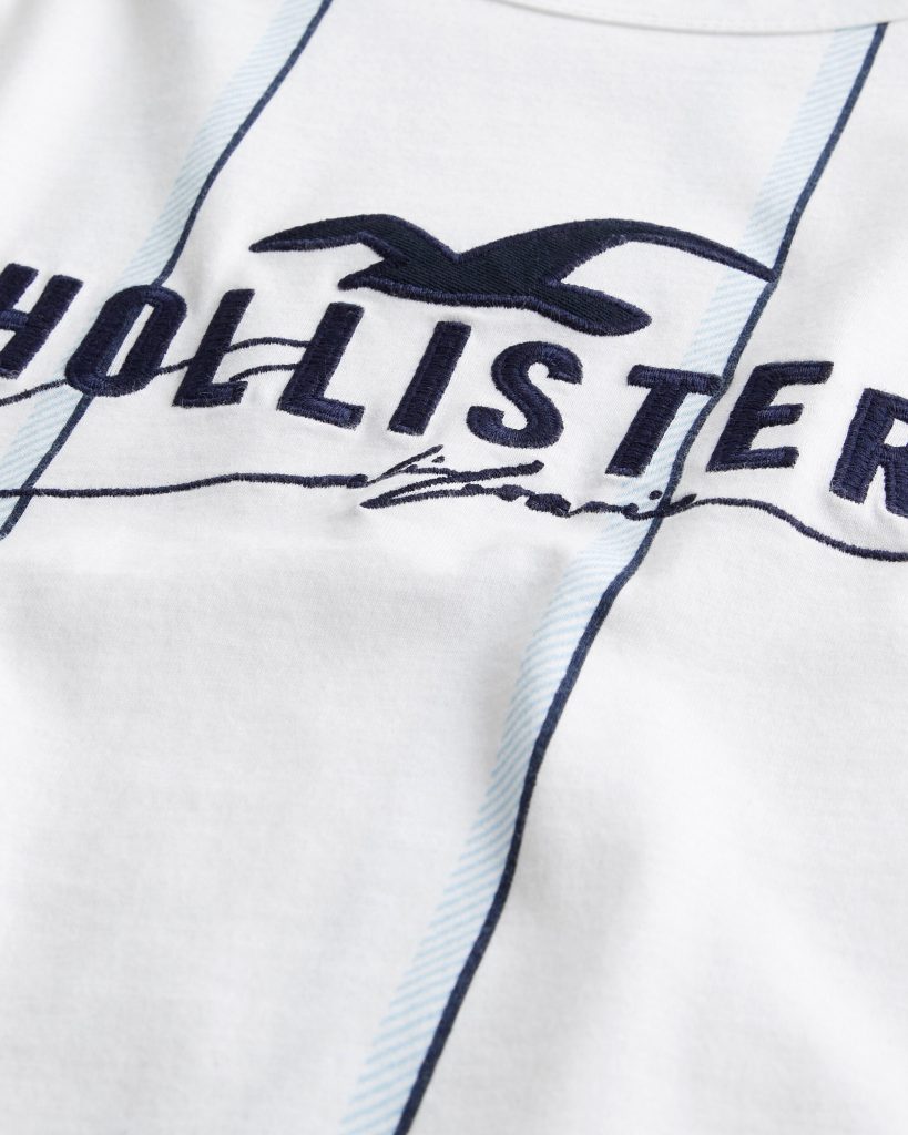 Áo thun nam Hollister HCO-T221 Striped White Crewneck T-Shirt