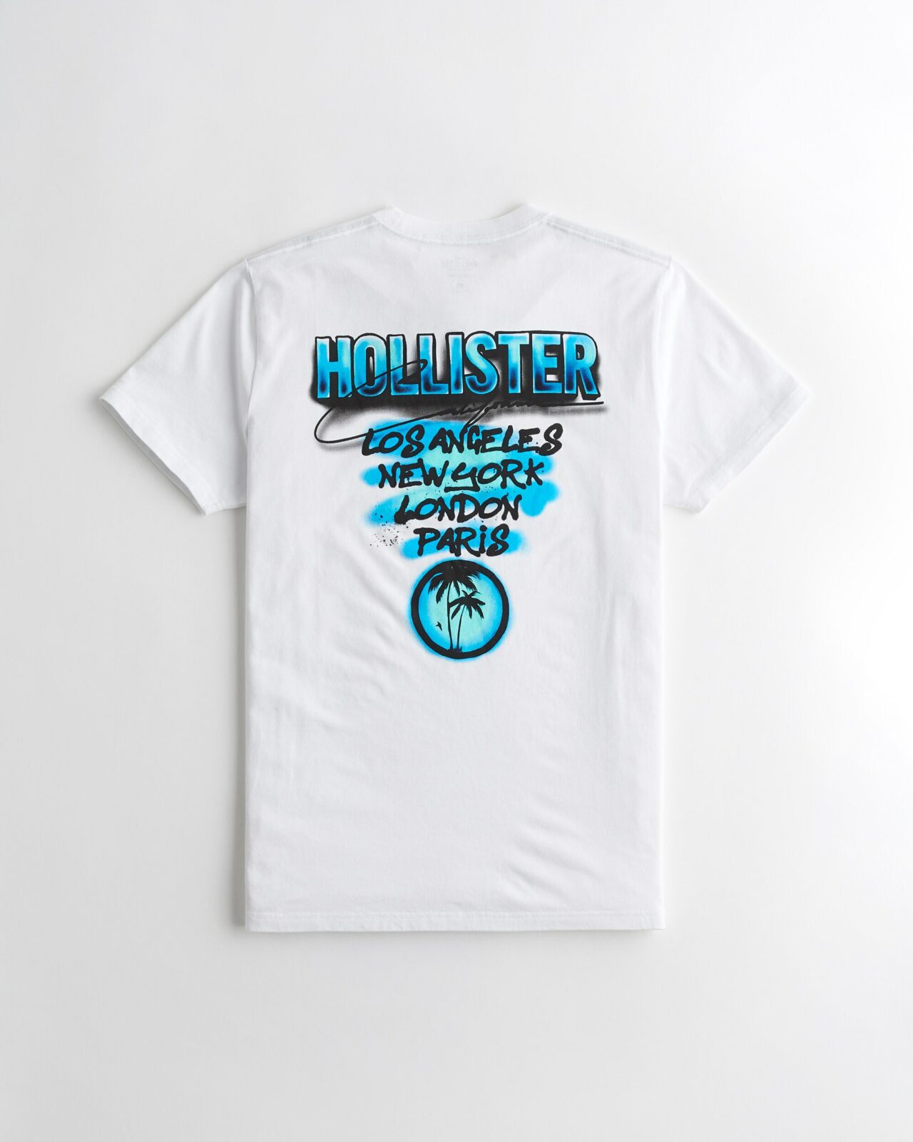 Áo thun nam Hollister HCO-T236 Logo Print Crewneck T-shirt White - Ảnh 2