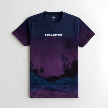 Áo thun nam Hollister HCO-T212 Print Logo Graphic Tee Purple