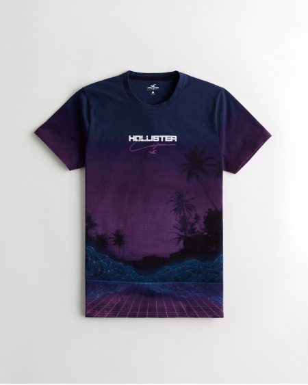 Áo thun nam Hollister HCO-T212 Print Logo Graphic Tee Purple