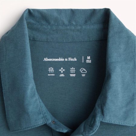Áo thun polo Abercrombie AF-P137 Cotton-Modal Polo Teal - Ảnh 2