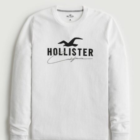 Áo thun nam tay dài Hollister HCO-HL106 Thermal Long-Sleeve White