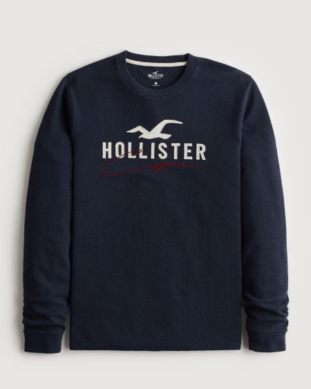 Áo thun nam tay dài Hollister HCO-HL107 Thermal Long-Sleeve Navy
