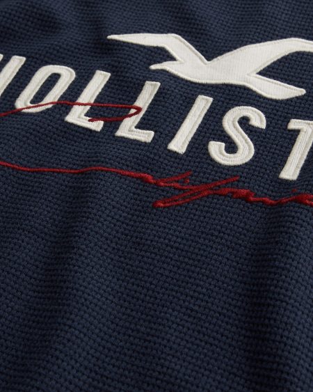 Áo thun nam tay dài Hollister HCO-HL107 Thermal Long-Sleeve Navy - Ảnh 2