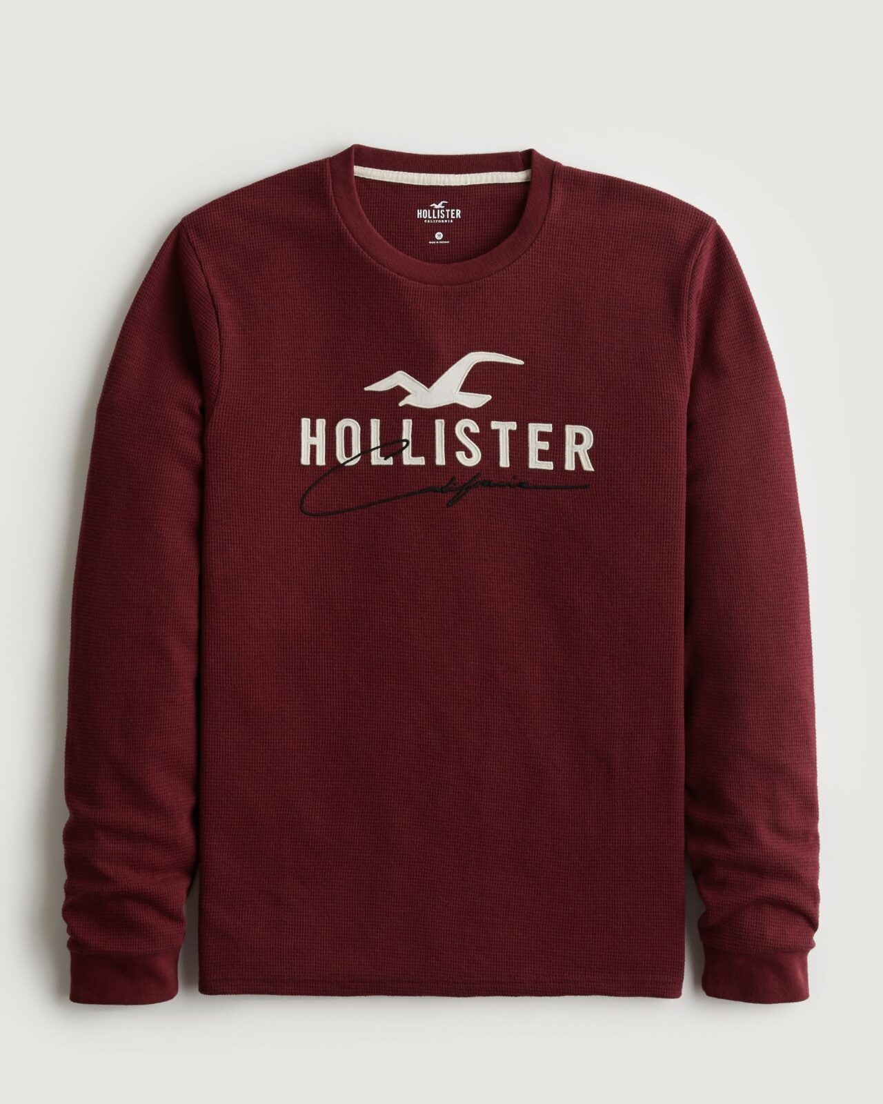 Áo thun nam tay dài Hollister HCO-HL108 Thermal Long-Sleeve Burgundy