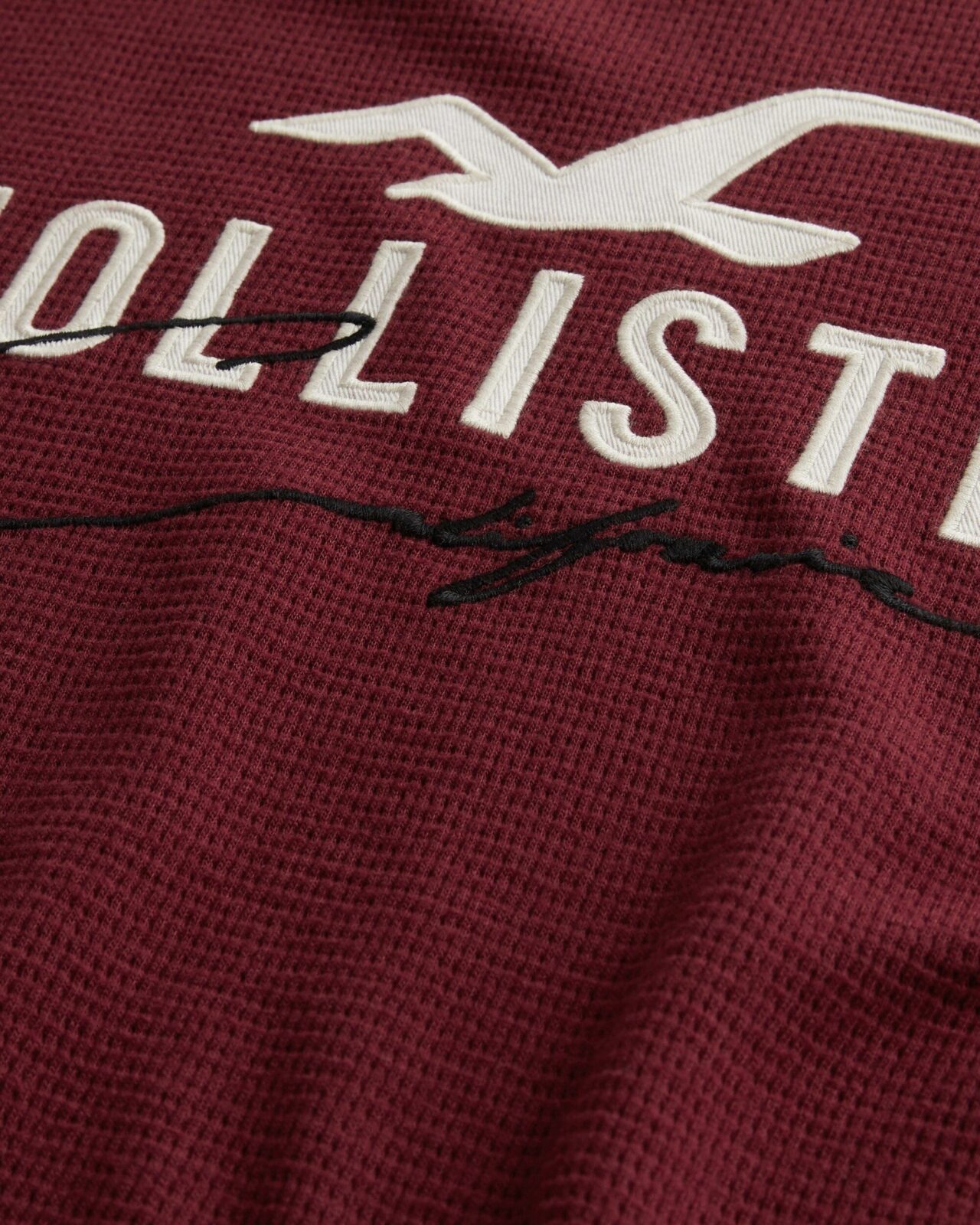 Áo thun nam tay dài Hollister HCO-HL108 Thermal Long-Sleeve Burgundy - Ảnh 2