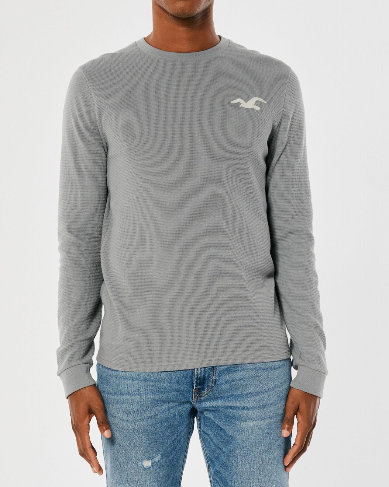 Áo thun nam tay dài Hollister HCO-HL109 Thermal Long-Sleeve Gray - Ảnh 5
