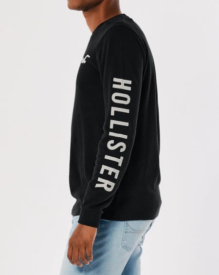 Áo thun nam tay dài Hollister HCO-HL112 Thermal Long-Sleeve Black - Ảnh 4