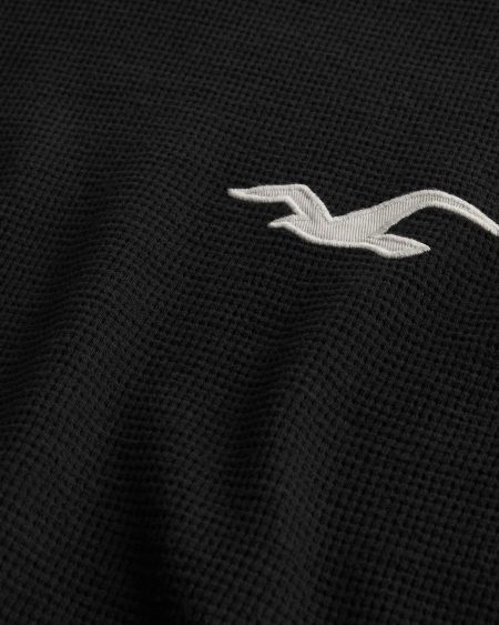 Áo thun nam tay dài Hollister HCO-HL112 Thermal Long-Sleeve Black - Ảnh 2