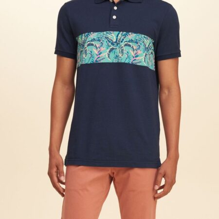 Áo thun nam Hollister HCO-P259 Patterned Pique Polo Navy